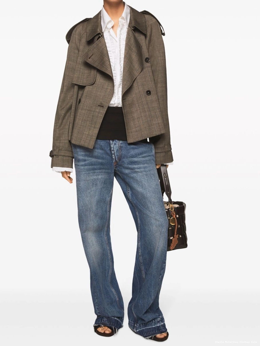 Affordable Stella Wales of McCartney Women jacket Prince check-print 0803